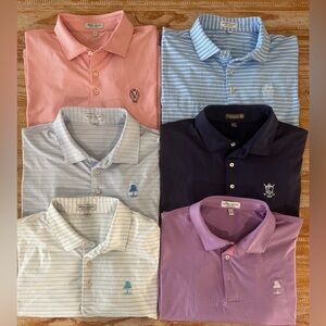 Peter Millar Men’s Performance Polos, lot of 6, XL, Golf